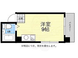 広島電鉄8系統 十日市町駅 徒歩3分の賃貸マンション 7階ワンルームの間取り
