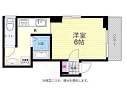 PALビル（旧木原ビル 5階1Kの間取り