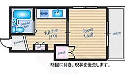 広島電鉄1系統 鷹野橋駅 徒歩5分の賃貸マンション 2階1Kの間取り