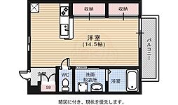 RIVERE吉島 ワンルームの間取図画像