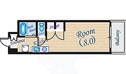 広島電鉄2系統 十日市町駅 徒歩4分の賃貸マンション 5階1Kの間取り