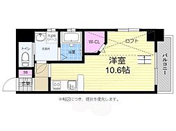 広島電鉄1系統 鷹野橋駅 徒歩3分の賃貸マンション 8階ワンルームの間取り