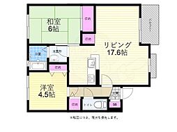 広島電鉄9系統 白島駅 徒歩16分の賃貸アパート 2階2LDKの間取り