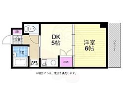 エスタシオン光町 5階1DKの間取り