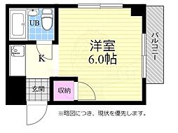 広島電鉄2系統 十日市町駅 徒歩2分の賃貸マンション 3階1Kの間取り