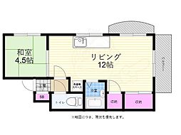 吉島マンション 1LDKの間取図画像
