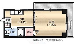 西原ビル 1DKの間取図画像