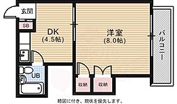 北町ビル 1DKの間取図画像