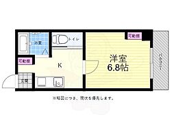 広島電鉄2系統 西観音町駅 徒歩9分の賃貸マンション 4階1Kの間取り