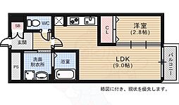 広島電鉄6系統 江波駅 徒歩9分の賃貸アパート 1階1LDKの間取り