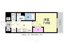 広島電鉄1系統 鷹野橋駅 徒歩7分の賃貸マンション 14階1Kの間取り