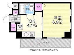 カルチェ大手町 1DKの間取図画像