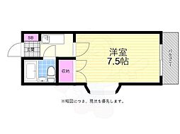 ベルメゾン大芝 2階1Kの間取り