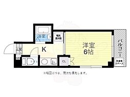 ヴィラ千田 1階1Kの間取り