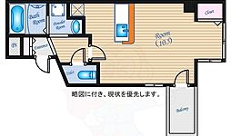 広島電鉄1系統 鷹野橋駅 徒歩3分の賃貸マンション 9階ワンルームの間取り