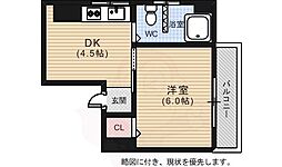丸和第2ビルアイランド丸和 1DKの間取図画像