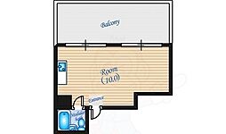 広島電鉄6系統 舟入町駅 徒歩3分の賃貸マンション 7階ワンルームの間取り