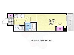 広島電鉄1系統 中電前駅 徒歩3分の賃貸マンション 7階1Kの間取り