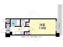 広島電鉄1系統 市役所前駅 徒歩5分の賃貸マンション 2階1Kの間取り