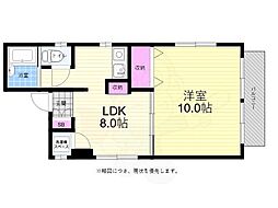 丸岡ビル 1LDKの間取図画像