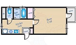Fビル 3階1Kの間取り