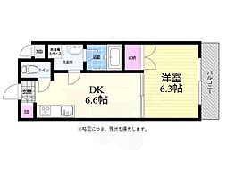 広島電鉄6系統 舟入町駅 徒歩3分の賃貸マンション 3階1DKの間取り