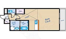 広島電鉄5系統 松川町駅 徒歩4分の賃貸マンション 9階ワンルームの間取り
