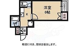 広島電鉄5系統 比治山下駅 徒歩13分の賃貸マンション 4階1Kの間取り