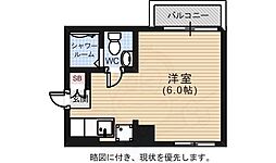広島電鉄5系統 比治山下駅 徒歩13分の賃貸マンション 2階ワンルームの間取り