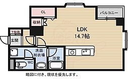 広島電鉄5系統 比治山下駅 徒歩5分の賃貸マンション 3階ワンルームの間取り