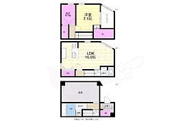 広島電鉄8系統 横川一丁目駅 徒歩3分の賃貸アパート 1階2LDKの間取り