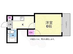 サンライフ東雲 1Kの間取図画像