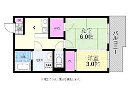 広島電鉄1系統 御幸橋駅 徒歩2分の賃貸マンション 3階2Kの間取り