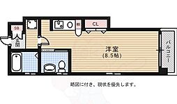 Der Glanz Y2 4階ワンルームの間取り