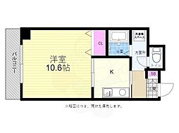 広島電鉄8系統 寺町駅 徒歩2分の賃貸マンション 4階1Kの間取り