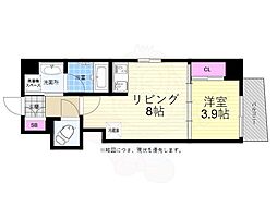 広島電鉄6系統 舟入本町駅 徒歩12分の賃貸マンション 4階1LDKの間取り