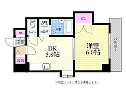SINCERE-舟入 1DKの間取図画像