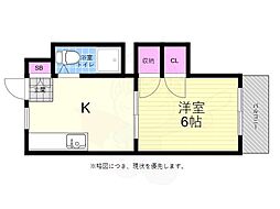 島津ビル 1Kの間取図画像