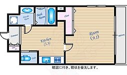 広島電鉄6系統 舟入幸町駅 徒歩2分の賃貸マンション 7階ワンルームの間取り