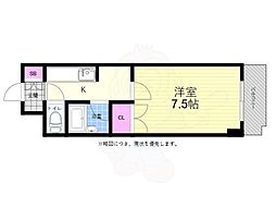 JR山陽本線 横川駅 徒歩10分の賃貸マンション 5階1Kの間取り