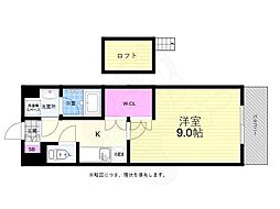 シャトーレイ 1Kの間取図画像