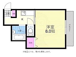 比治山エコテラス 1Kの間取図画像