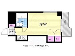 広島電鉄1系統 鷹野橋駅 徒歩7分の賃貸マンション 4階ワンルームの間取り