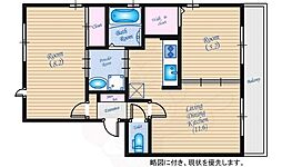 AsukaB棟 3階2LDKの間取り