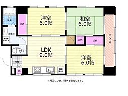 広島電鉄1系統 鷹野橋駅 徒歩3分の賃貸マンション 8階3LDKの間取り