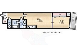 CREST CENTRAL BLDG. 8階1LDKの間取り