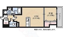 広島電鉄6系統 舟入川口町駅 徒歩5分の賃貸マンション 9階1LDKの間取り