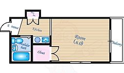 コーポ沖本 1Kの間取図画像