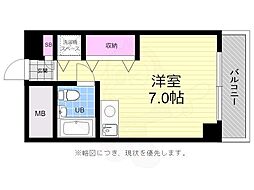 朝日プラザアムネット天満町 ワンルームの間取図画像