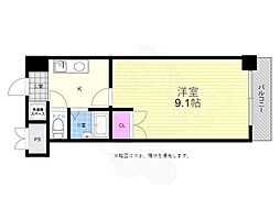 アーバン西白島 1Kの間取図画像